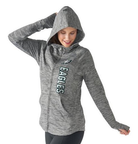 Women's Philadelphia Eagles G-III 4Her By Carl Banks Recovery Full-Zip Hoodie Heathered Gray cheap jerseys for sale - CheapJerseys.Shop