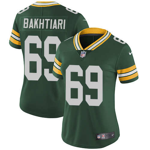 Green Bay Packers #69 David Bakhtiari Green Team Color Women's Stitched Vapor Untouchable Limited Jersey Womens cheap jerseys for sale - CheapJerseys.Shop
