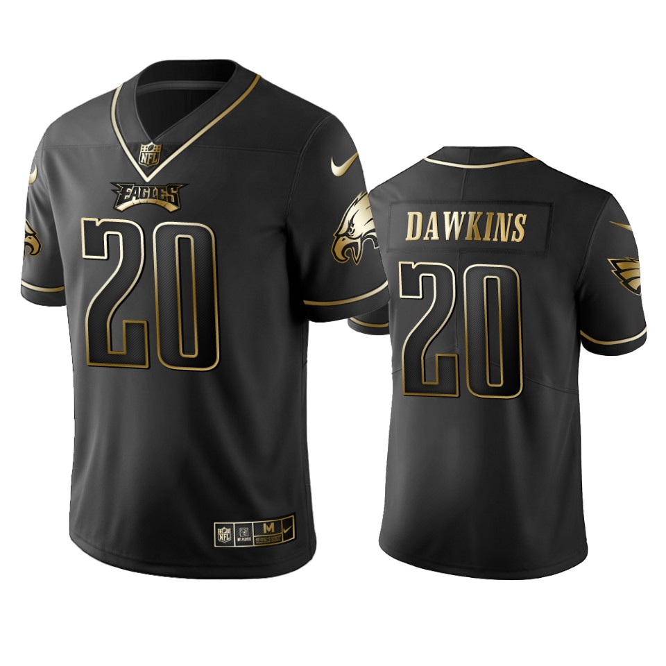 Eagles #20 Brian Dawkins Black Golden Limited Edition Stitched Jersey cheap jerseys for sale - CheapJerseys.Shop