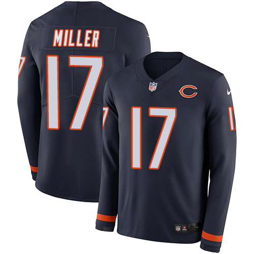 Chicago Bears #17 Anthony Miller Navy Blue Team Color Men's Stitched Limited Therma Long Sleeve Jersey Men's cheap jerseys for sale - CheapJerseys.Shop