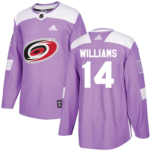 Carolina Hurricanes #14 Justin Williams Purple Authentic Fights Cancer Stitched Jersey Men's cheap jerseys for sale - CheapJerseys.Shop