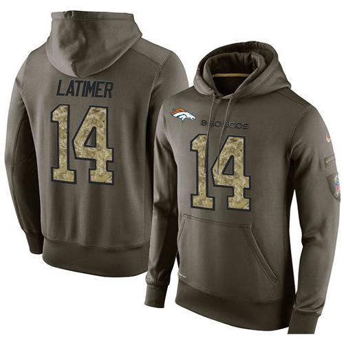 Men's Denver Broncos #14 Cody Latimer Stitched Green Olive Salute To Service KO Performance Hoodie cheap jerseys for sale - CheapJerseys.Shop