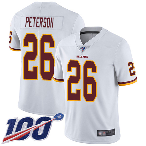 Washington Commanders #26 Adrian Peterson White Men's Stitched 100th Season Vapor Limited Jersey Men's cheap jerseys for sale - CheapJerseys.Shop