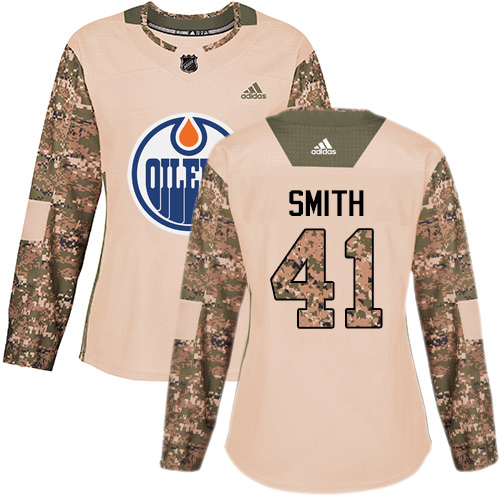 Edmonton Oilers #41 Mike Smith Camo Authentic 2017 Veterans Day Women's Stitched Jersey Womens cheap jerseys for sale - CheapJerseys.Shop