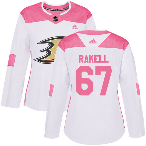 Anaheim Ducks #67 Rickard Rakell White/Pink Authentic Fashion Women's Stitched Jersey Womens cheap jerseys for sale - CheapJerseys.Shop