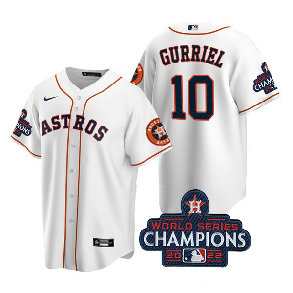 Houston Astros #10 Yuli Gurriel White 2022 World Series Champions Home Stitched Men's Jersey cheap jerseys for sale - CheapJerseys.Shop