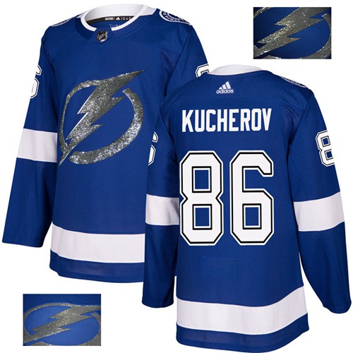 Tampa Bay Lightning #86 Nikita Kucherov Blue Home Authentic Fashion Gold Stitched Jersey Men's cheap jerseys for sale - CheapJerseys.Shop