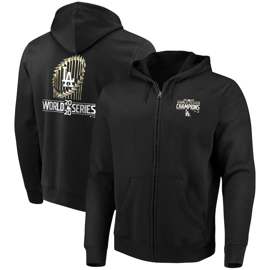 Los Angeles Dodgers 2020 World Series Champions Full-Zip Hoodie Black cheap jerseys for sale - CheapJerseys.Shop