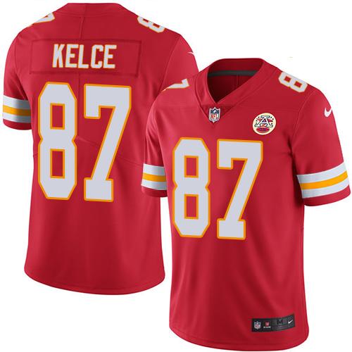 Chiefs #87 Travis Kelce Red Team Color Men's Stitched Vapor Untouchable Limited Jersey cheap jerseys for sale - CheapJerseys.Shop
