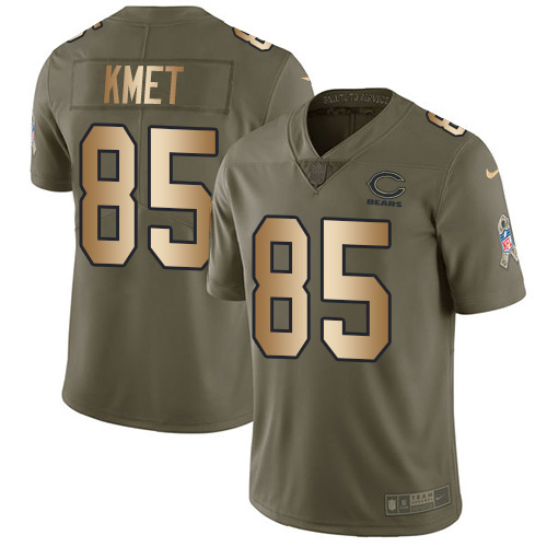 Chicago Bears #85 Cole Kmet Olive/Gold Youth Stitched Limited 2017 Salute To Service Jersey Youth cheap jerseys for sale - CheapJerseys.Shop