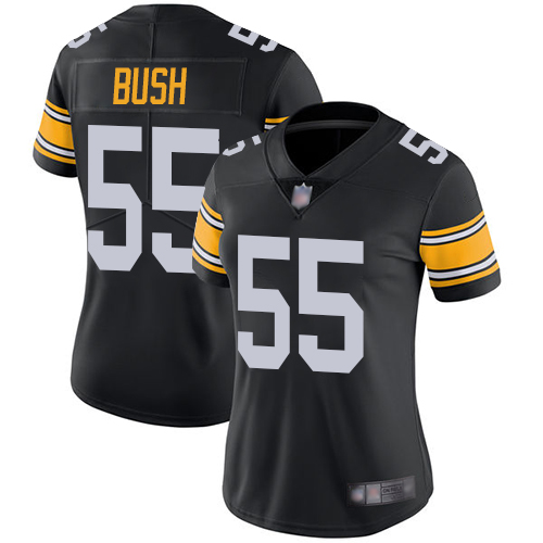 Pittsburgh Steelers #55 Devin Bush Black Alternate Women's Stitched Vapor Untouchable Limited Jersey Womens cheap jerseys for sale - CheapJerseys.Shop
