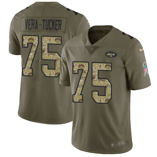 New York Jets #75 Alijah Vera-Tucker Olive/Camo Men's Stitched Limited 2017 Salute To Service Jersey Men's cheap jerseys for sale - CheapJerseys.Shop