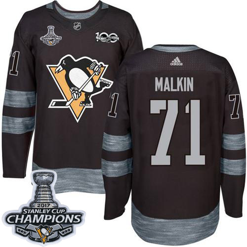 Pittsburgh Penguins #71 Evgeni Malkin Black 1917-2017 100th Anniversary Stanley Cup Finals Champions Stitched Jersey Men's cheap jerseys for sale - CheapJerseys.Shop