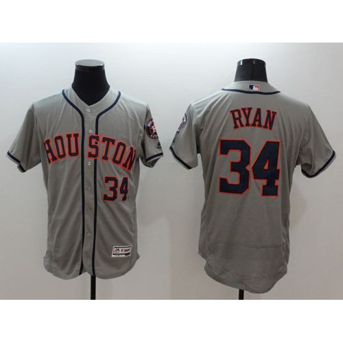 Houston Astros #34 Nolan Ryan Grey Flexbase Authentic Collection Stitched Jersey Men's cheap jerseys for sale - CheapJerseys.Shop