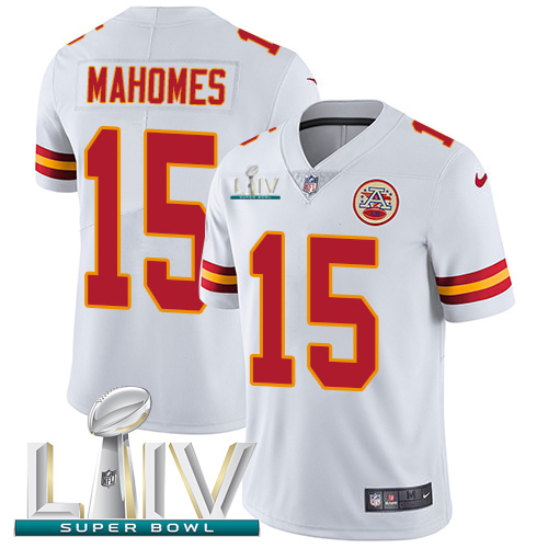 Chiefs #15 Patrick Mahomes White Super Bowl LIV 2020 Youth Stitched Vapor Untouchable Limited Jersey cheap jerseys for sale - CheapJerseys.Shop