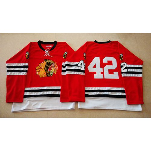 Mitchell And Ness 1960-61 Chicago Blackhawks #42 Joakim Nordstrom Red Stitched Jersey Men's cheap jerseys for sale - CheapJerseys.Shop