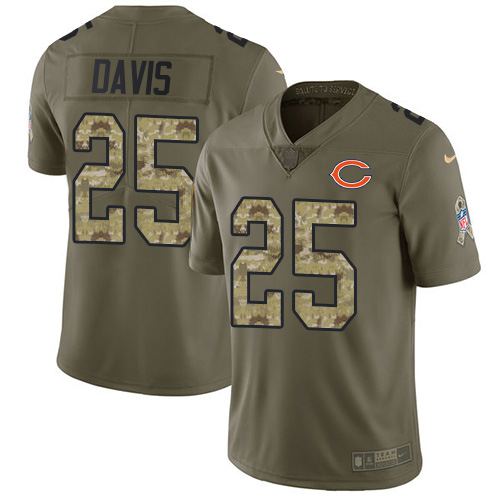 Chicago Bears #25 Mike Davis Olive/Camo Men's Stitched Limited 2017 Salute To Service Jersey Men's cheap jerseys for sale - CheapJerseys.Shop
