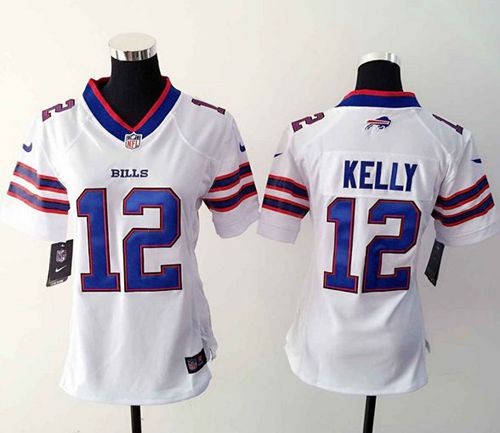 Bills #12 Jim Kelly White Women's Stitched Elite Jersey cheap jerseys for sale - CheapJerseys.Shop