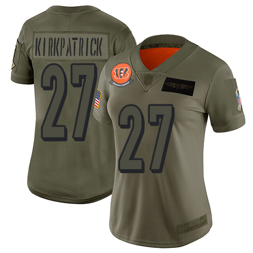 Cincinnati Bengals #27 Dre Kirkpatrick Camo Women's Stitched Limited 2019 Salute to Service Jersey Womens cheap jerseys for sale - CheapJerseys.Shop