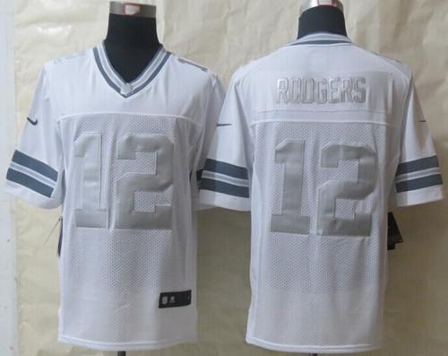 Packers #12 Aaron Rodgers White Men's Stitched Limited Platinum Jersey cheap jerseys for sale - CheapJerseys.Shop