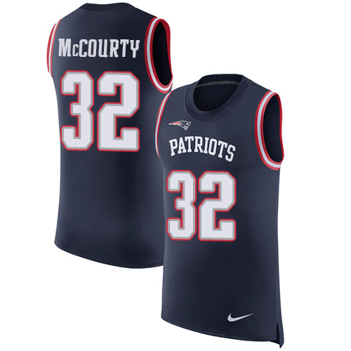 Patriots #32 Devin McCourty Navy Blue Team Color Men's Stitched Limited Rush Tank Top Jersey cheap jerseys for sale - CheapJerseys.Shop