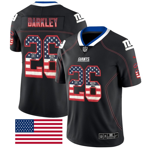 Giants #26 Saquon Barkley Black Men's Stitched Limited Rush USA Flag Jersey cheap jerseys for sale - CheapJerseys.Shop