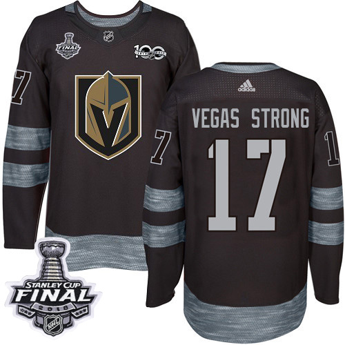 Golden Vegas Golden Knights #17 Vegas Strong Black 1917-2017 100th Anniversary 2018 Stanley Cup Final Stitched Jersey Men's cheap jerseys for sale - CheapJerseys.Shop