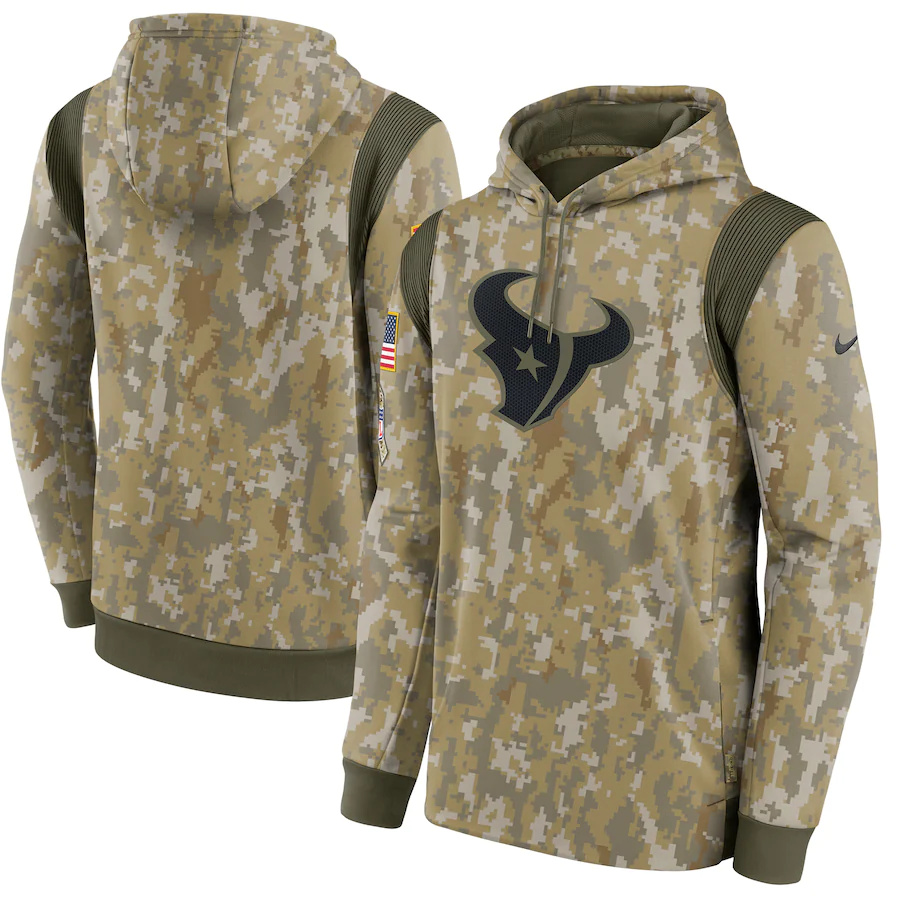 Houston Texans Camo 2021 Salute To Service Therma Performance Pullover Hoodie cheap jerseys for sale - CheapJerseys.Shop