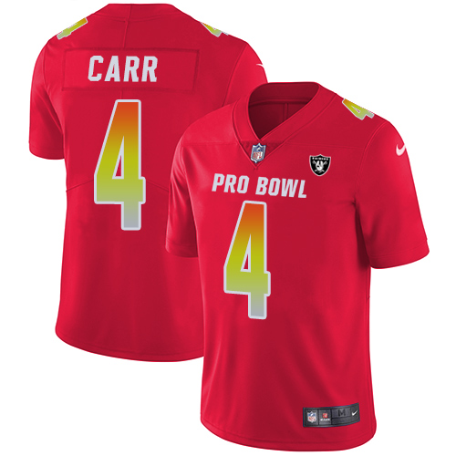 Raiders #4 Derek Carr Red Youth Stitched Limited AFC 2018 Pro Bowl Jersey cheap jerseys for sale - CheapJerseys.Shop