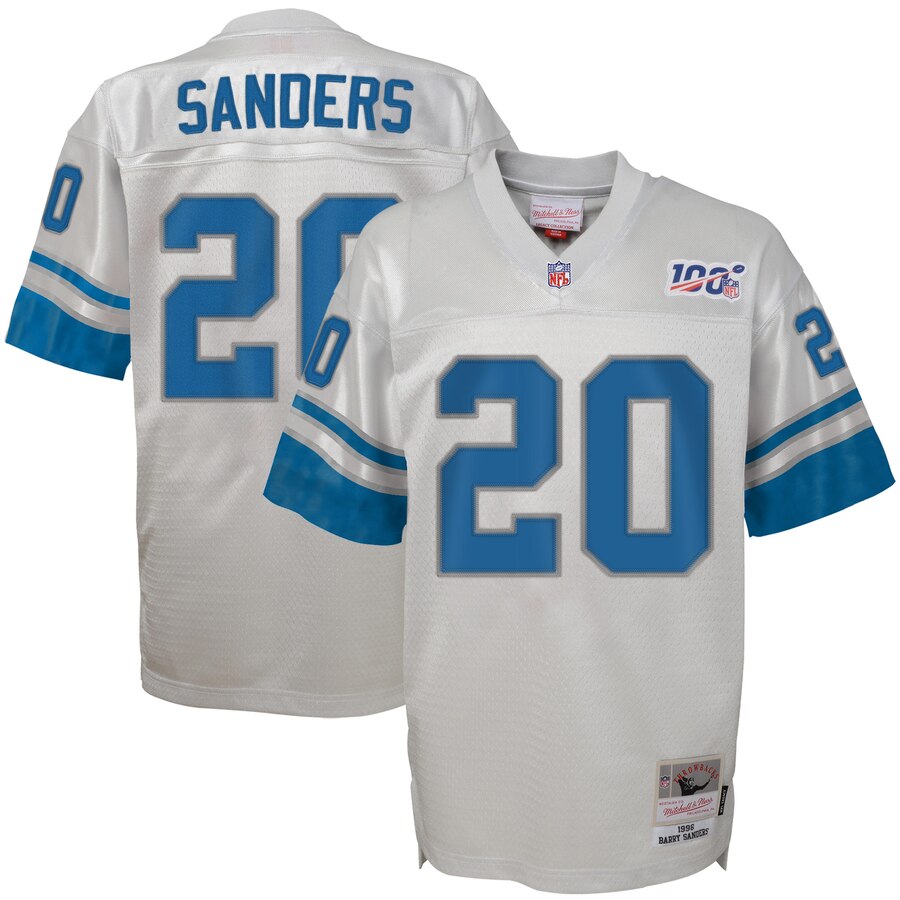 Youth Detroit Lions #20 Barry Sanders Mitchell & Ness Platinum 100 Retired Player Legacy Jersey cheap jerseys for sale - CheapJerseys.Shop