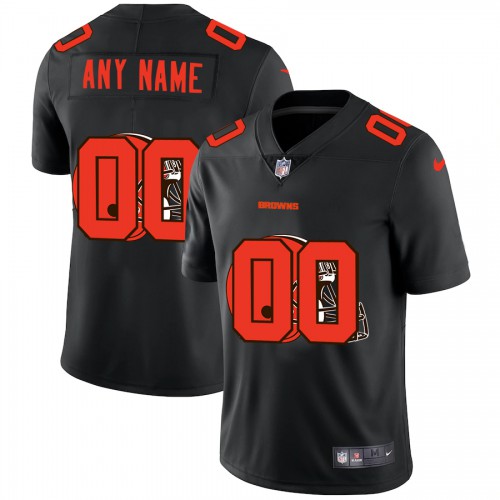 Cleveland Browns Custom Men's Team Logo Dual Overlap Limited Jersey Black cheap jerseys for sale - CheapJerseys.Shop