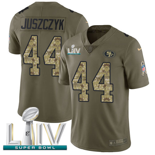 49ers #44 Kyle Juszczyk Olive/Camo Super Bowl LIV 2020 Youth Stitched Limited 2017 Salute To Service Jersey cheap jerseys for sale - CheapJerseys.Shop