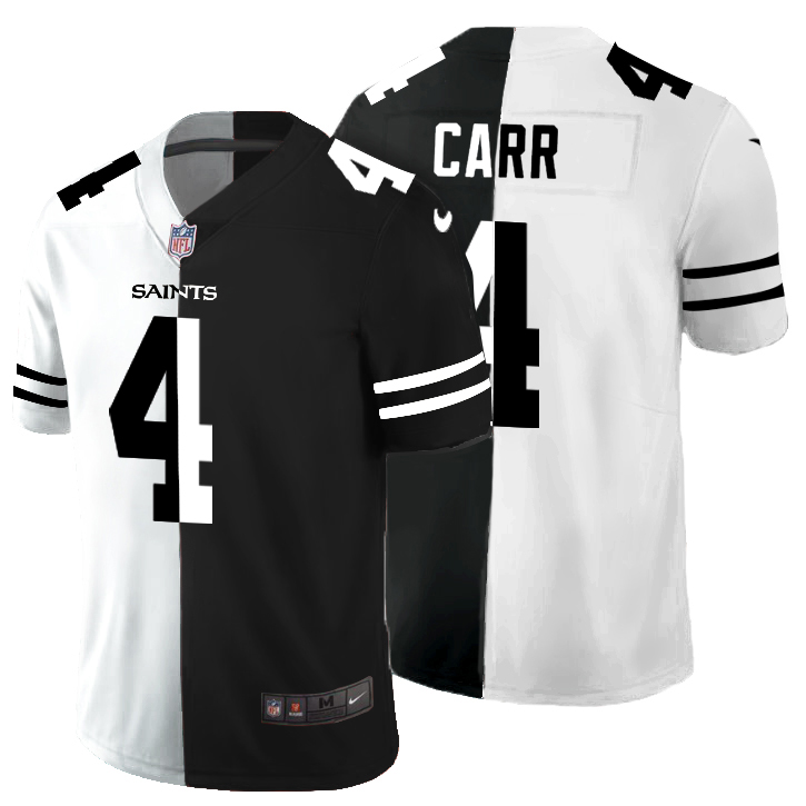 New Orleans Saints #4 Derek Carr Men's Black V White Peace Split Vapor Untouchable Limited Jersey cheap jerseys for sale - CheapJerseys.Shop
