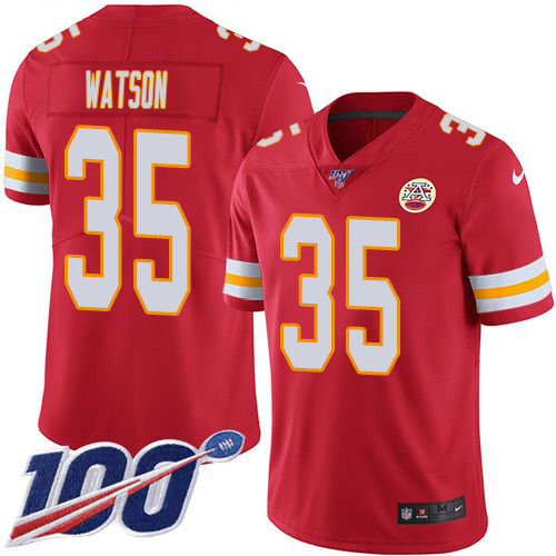 Chiefs #35 Jaylen Watson Red Team Color Youth Stitched 100th Season Vapor Limited Jersey cheap jerseys for sale - CheapJerseys.Shop