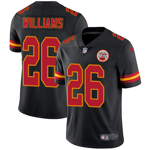 Kansas City Chiefs #26 Damien Williams Black Youth Stitched Limited Rush Jersey Youth cheap jerseys for sale - CheapJerseys.Shop
