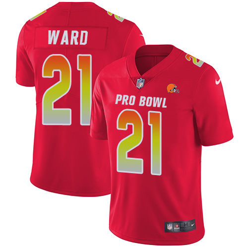 Browns #21 Denzel Ward Red Men's Stitched Limited AFC 2019 Pro Bowl Jersey cheap jerseys for sale - CheapJerseys.Shop