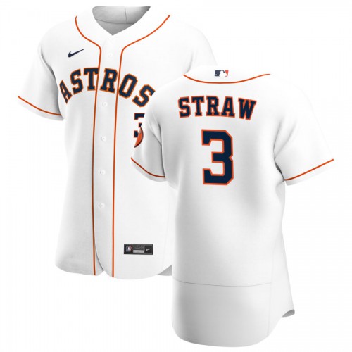 Houston Houston Astros #3 Myles Straw Men's White Home 2020 Authentic Player Jersey Men's cheap jerseys for sale - CheapJerseys.Shop
