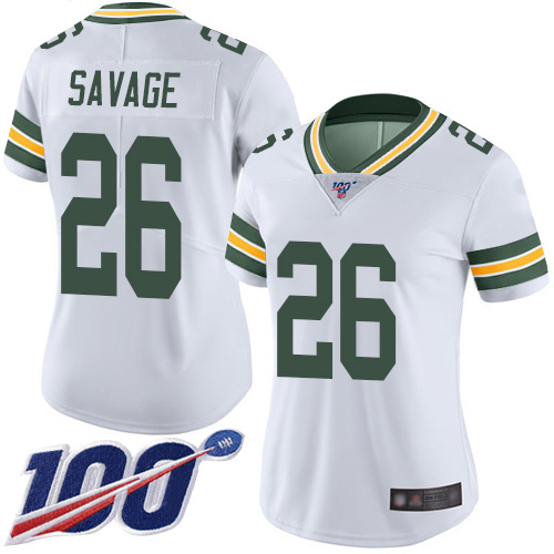 Packers #26 Darnell Savage White Women's Stitched 100th Season Vapor Limited Jersey cheap jerseys for sale - CheapJerseys.Shop