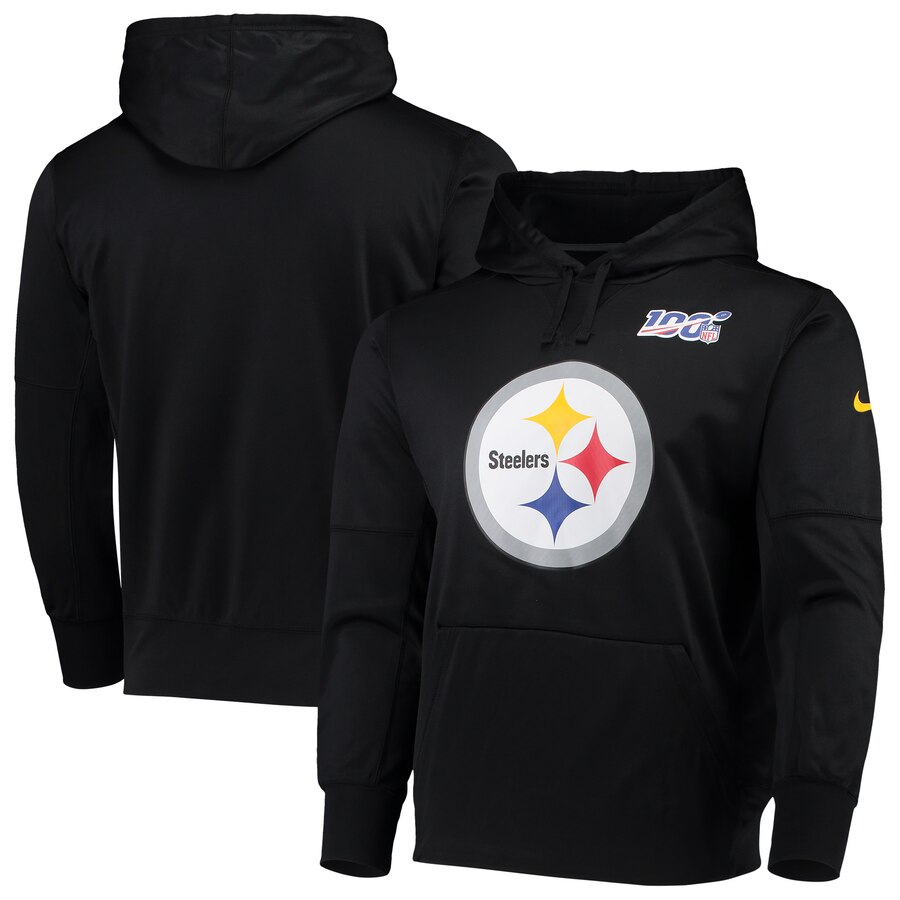 Pittsburgh Steelers 100 Primary Logo Circuit Performance Pullover Hoodie Black cheap jerseys for sale - CheapJerseys.Shop