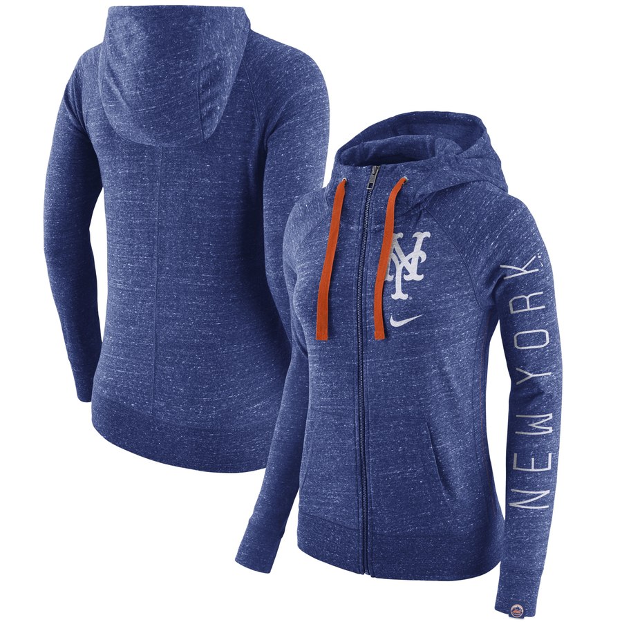 New York Mets Women's Vintage Full-Zip Hoodie Heather Royal cheap jerseys for sale - CheapJerseys.Shop