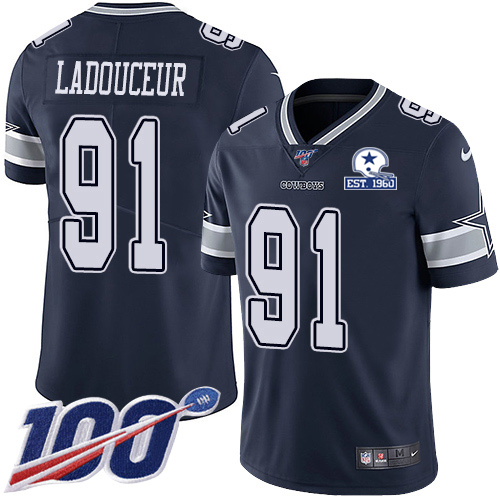 Dallas Cowboys #91 L.P. Ladouceur Navy Blue Team Color Men's Stitched With Established In 1960 Patch 100th Season Vapor Untouchable Limited Jersey cheap jerseys for sale - CheapJerseys.Shop