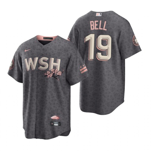 Washington Washington Nationals #19 Josh Bell Men's Gray Game 2022 City Connect Replica Jersey Men's cheap jerseys for sale - CheapJerseys.Shop