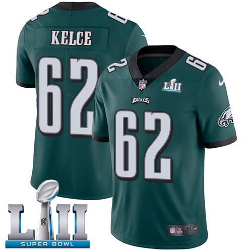 Eagles #62 Jason Kelce Midnight Green Team Color Super Bowl LII Men's Stitched Vapor Untouchable Limited Jersey cheap jerseys for sale - CheapJerseys.Shop