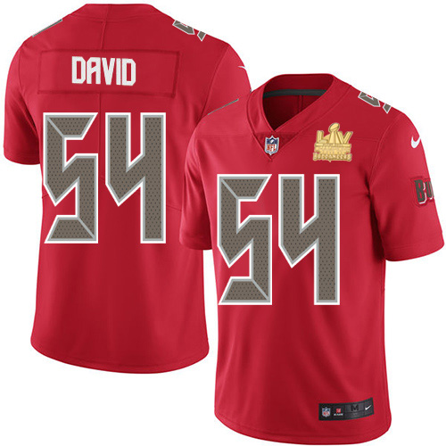 Buccaneers #54 Lavonte David Red Men's Super Bowl LV Champions Patch Stitched Limited Rush Jersey cheap jerseys for sale - CheapJerseys.Shop