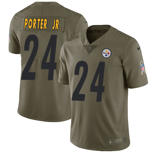Steelers #24 Joey Porter Jr. Olive Youth Stitched Limited 2017 Salute To Service Jersey cheap jerseys for sale - CheapJerseys.Shop