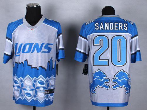 Lions #20 Barry Sanders Blue Men's Stitched Elite Noble Fashion Jersey cheap jerseys for sale - CheapJerseys.Shop