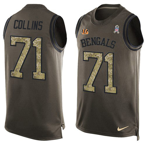Bengals #71 La'el Collins Green Men's Stitched Limited Salute To Service Tank Top Jersey cheap jerseys for sale - CheapJerseys.Shop