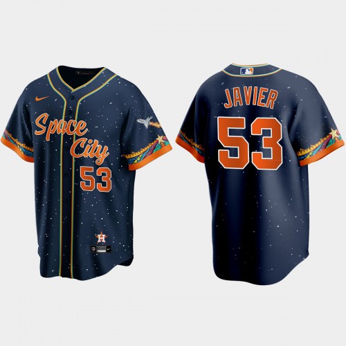 Houston Houston Astros #53 Cristian Javier Navy Men's 2021 City Connect Replica Jersey Men's cheap jerseys for sale - CheapJerseys.Shop