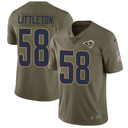 Los Angeles Rams #58 Cory Littleton Olive Men's Stitched Limited 2017 Salute To Service Jersey Men's cheap jerseys for sale - CheapJerseys.Shop