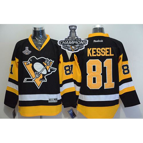 Pittsburgh Penguins #81 Phil Kessel Black Alternate 2017 Stanley Cup Finals Champions Stitched Jersey Men's cheap jerseys for sale - CheapJerseys.Shop